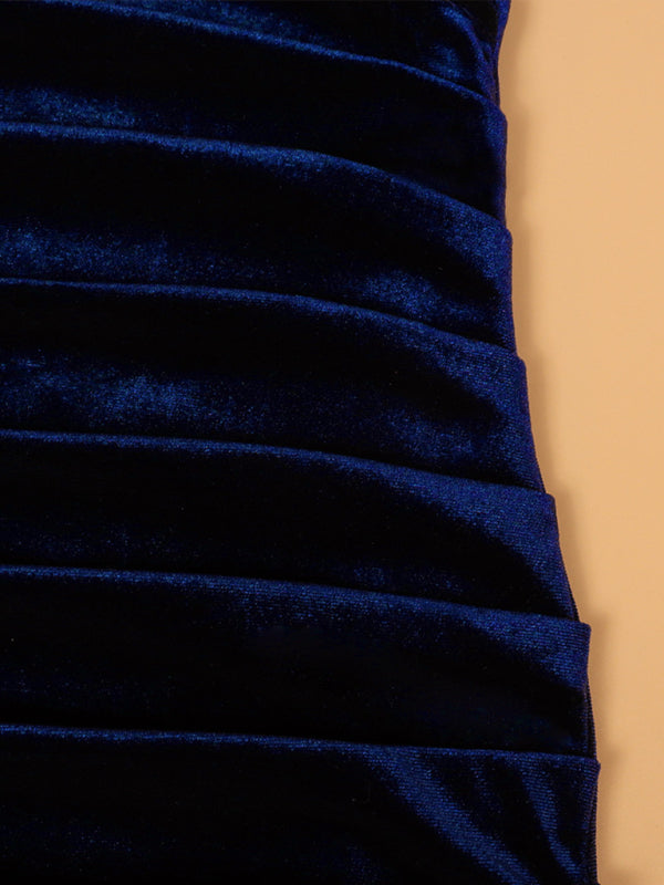 Red velvet bodycon dress