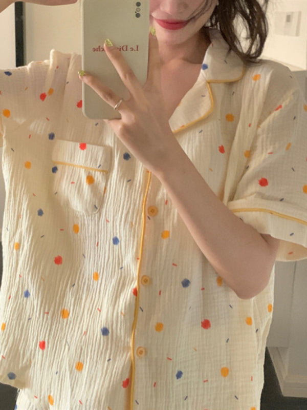 New style fresh short-sleeved pajamas set