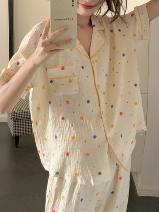 New style fresh short-sleeved pajamas set