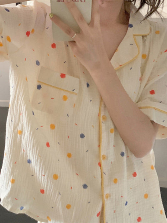 New style fresh short-sleeved pajamas set