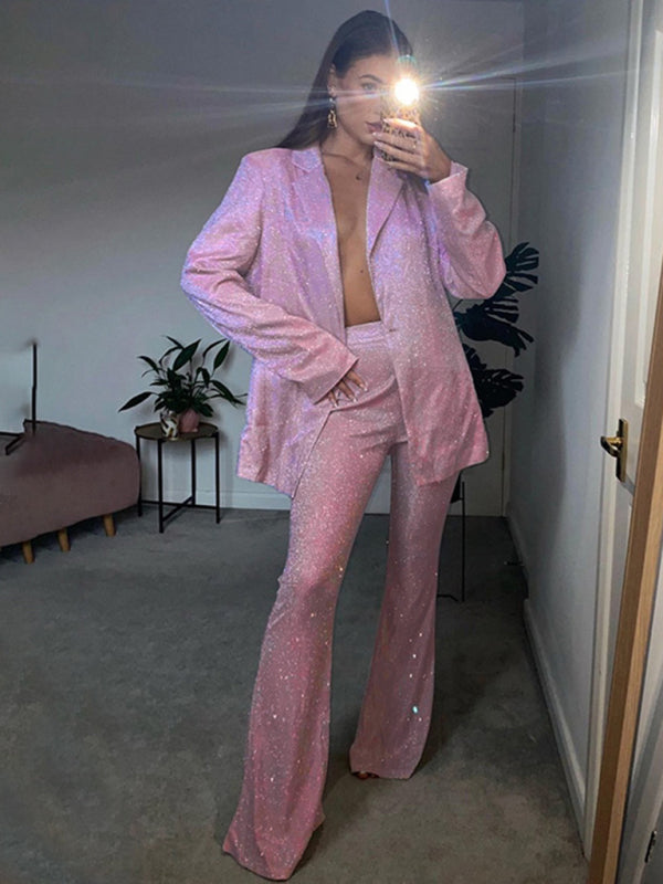 Chic Three Piece Sequin Suit