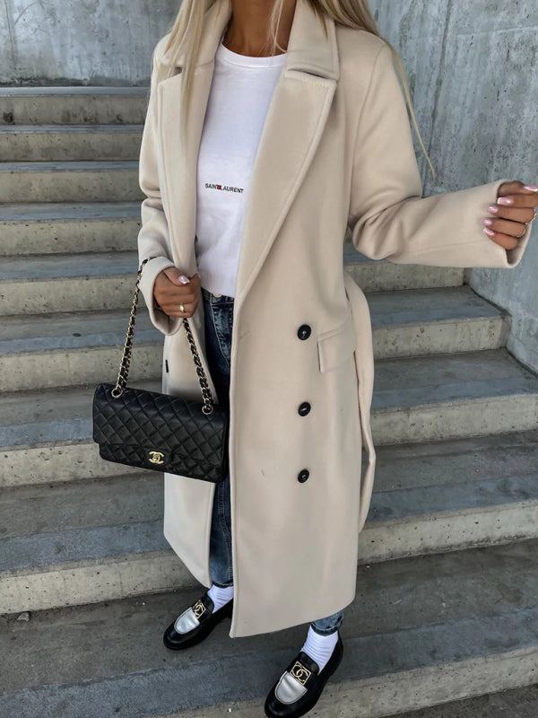 Long Sleeve Buttoned Wool Jacket