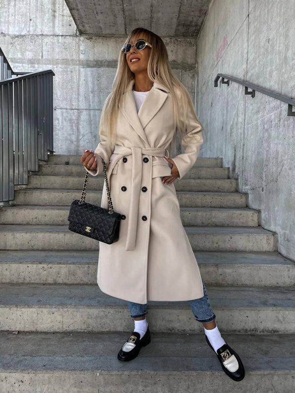 Long Sleeve Buttoned Wool Jacket