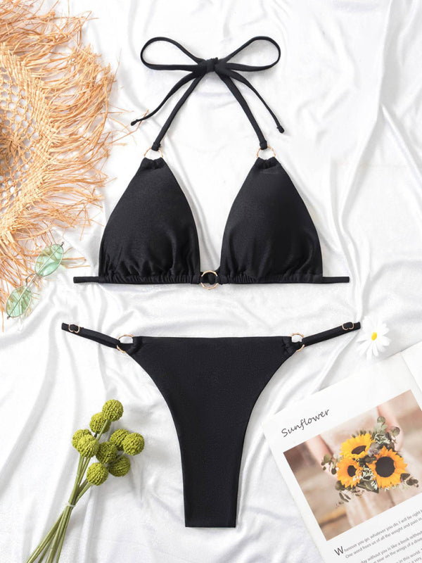 Metal Ring Sexy Two Piece Bikini