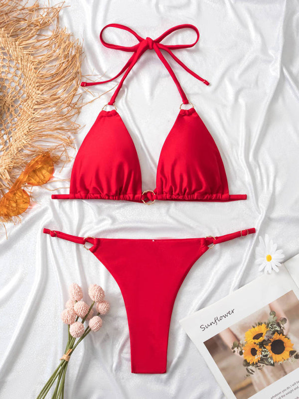 Metal Ring Sexy Two Piece Bikini