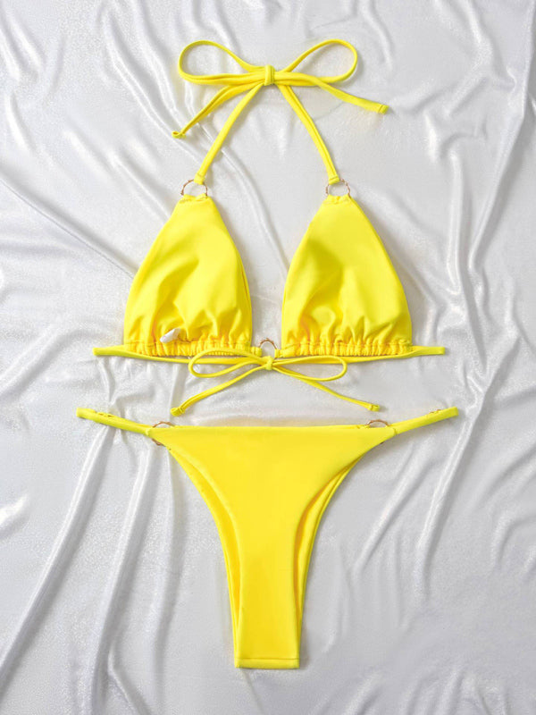 Metal Ring Sexy Two Piece Bikini
