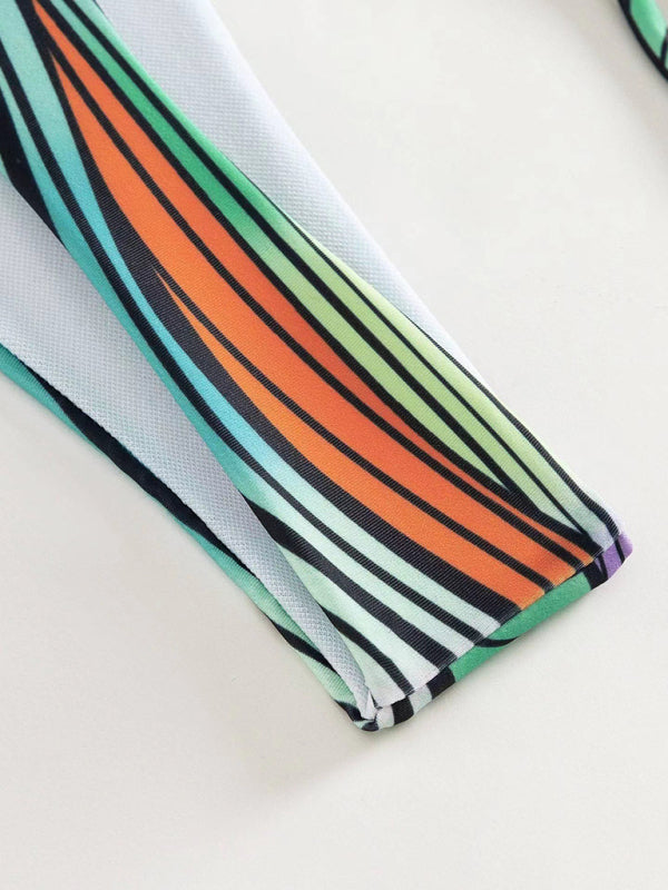 Gradient Hollow Fringed One Piece Swimsuit