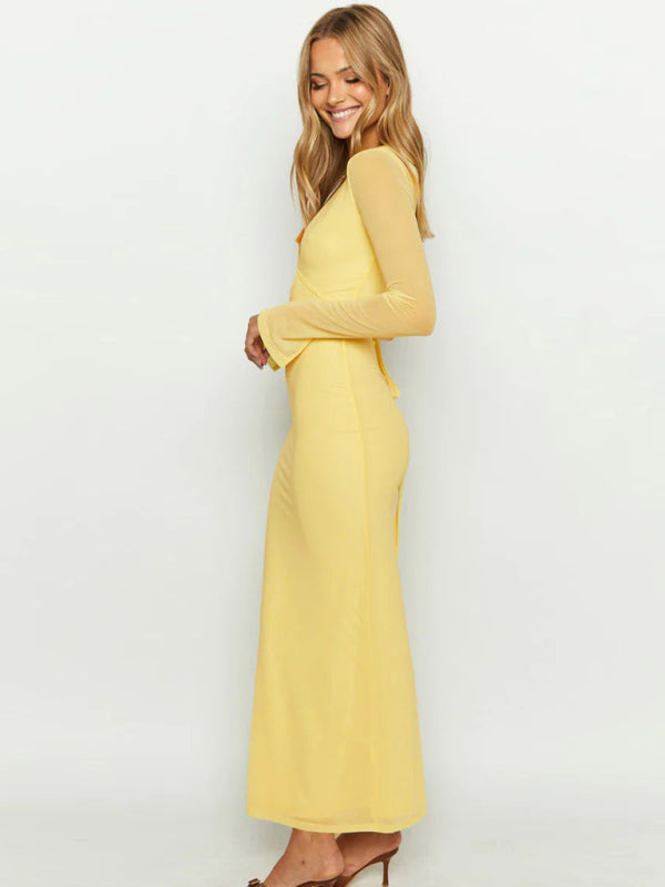 Mesh Deep V Dress