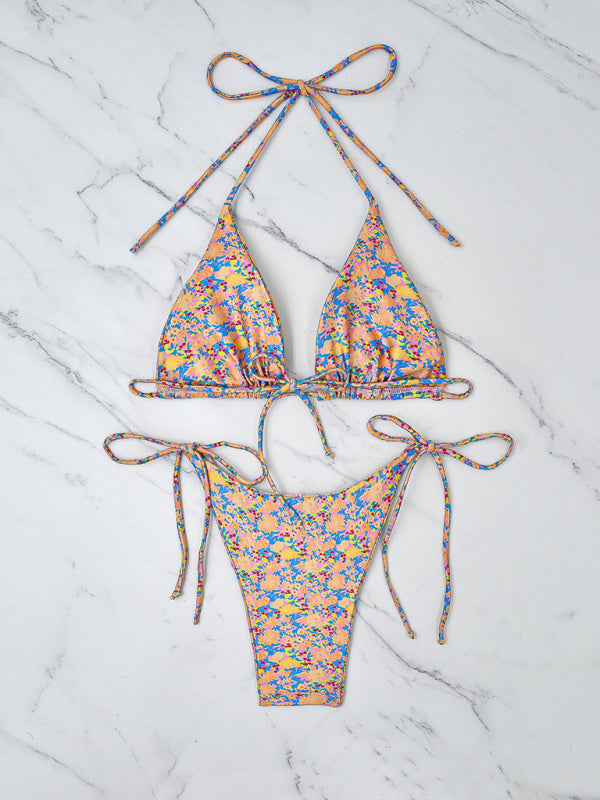Floral Lace Up Bikini
