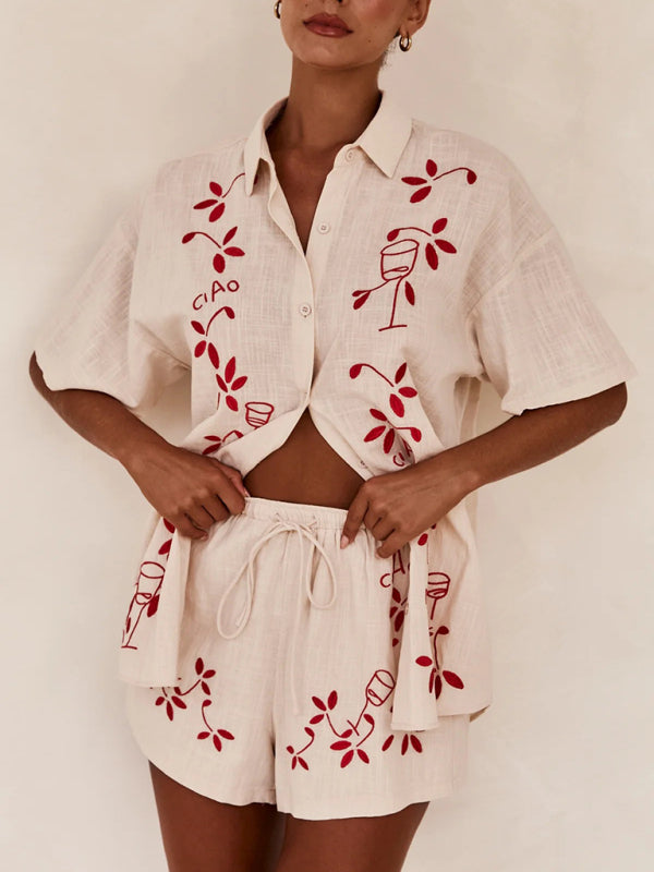 Chic Embroidered Two-Piece Outfit