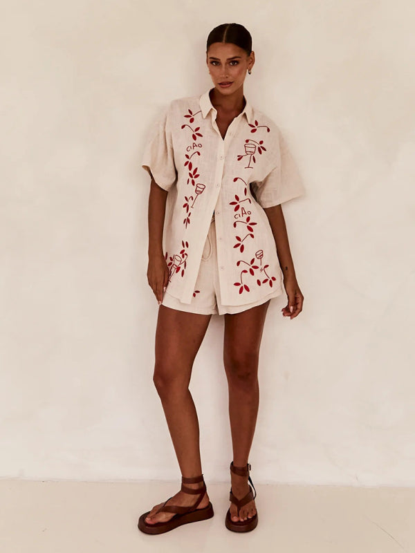 Chic Embroidered Two-Piece Outfit