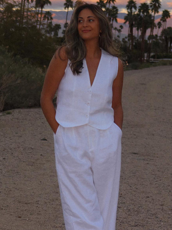 New fashionable sleeveless vest set