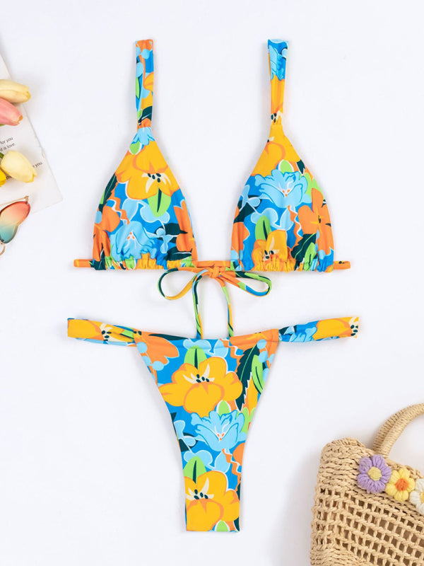 New Fashion Floral Print Split Bikini
