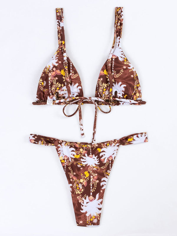 New Fashion Floral Print Split Bikini