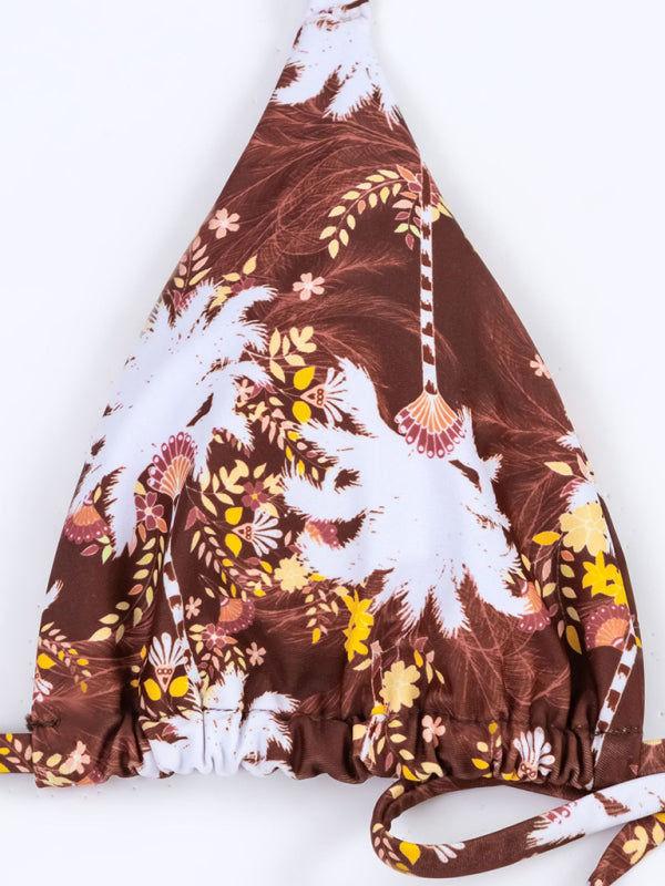 New Fashion Floral Print Split Bikini