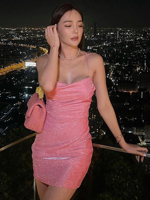 Fashionable and sexy open backless dress