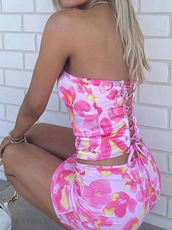 Floral Tube Top & Skirt Set