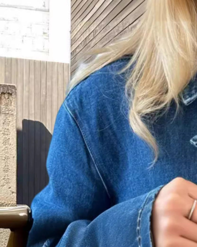 New fashionable denim long pocket top