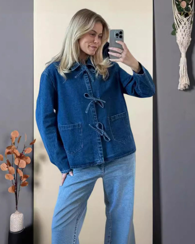 New fashionable denim long pocket top