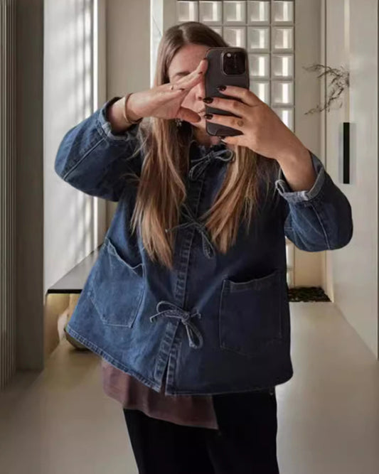 New fashionable denim long pocket top