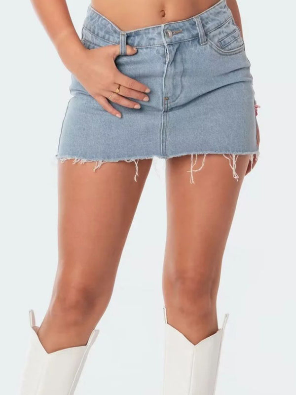 Light Blue A Line Skirt