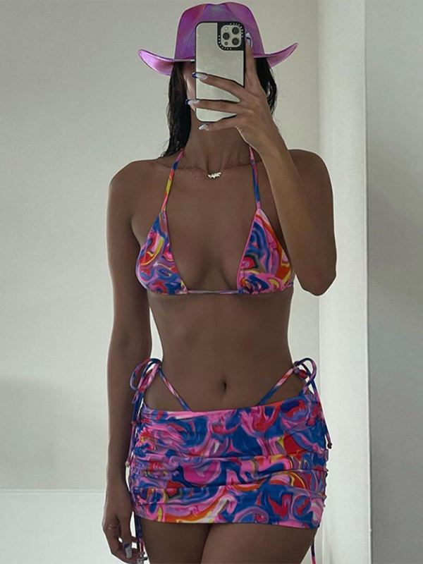 Sexy Casual Swimsuit With Skirt Set