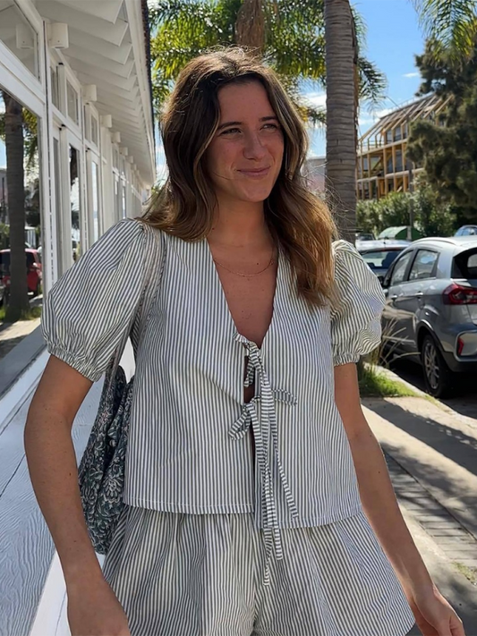 Casual Plaid Two-Piece Set