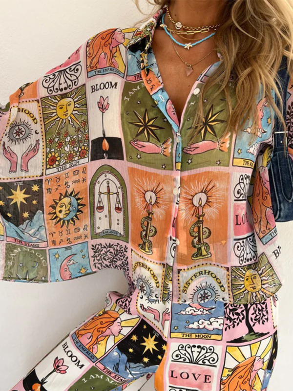 Chic Printed Lounge Suit Set