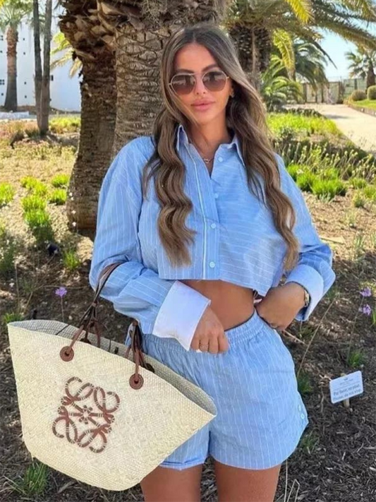 Chic Striped Two-Piece Outfit