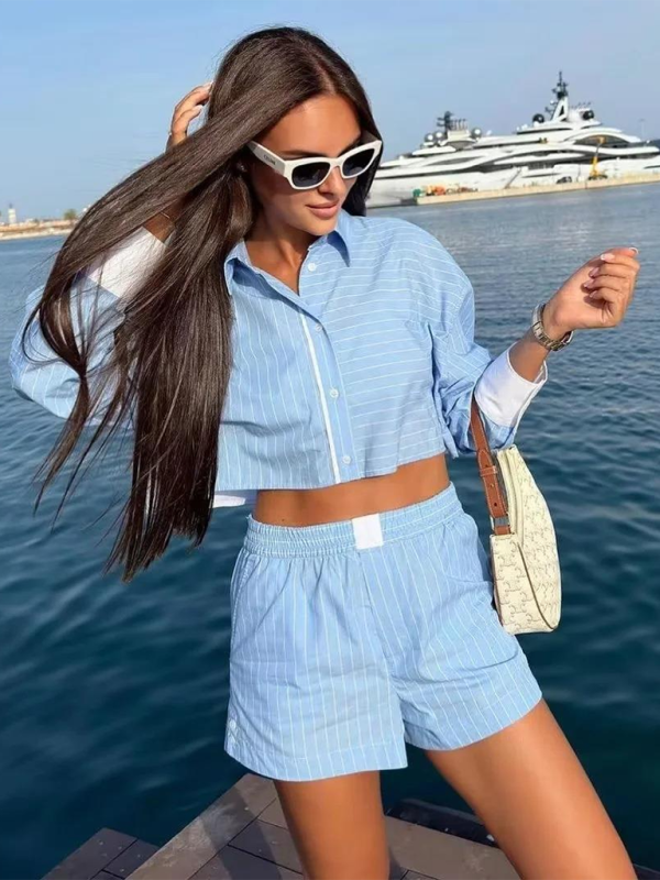 Chic Striped Two-Piece Outfit