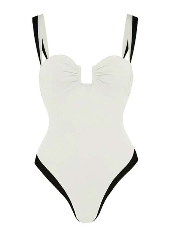 Black And White One Piece Swimsuit