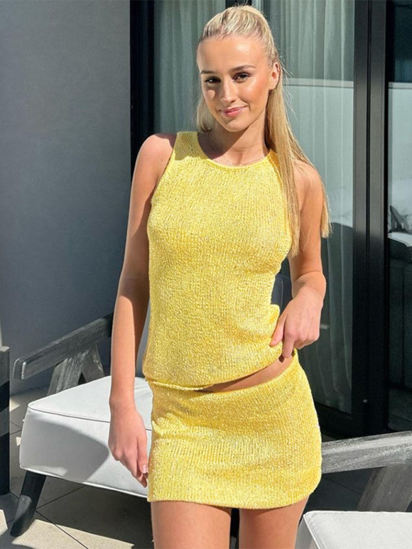 Chic Woolen Two-Piece Outfit