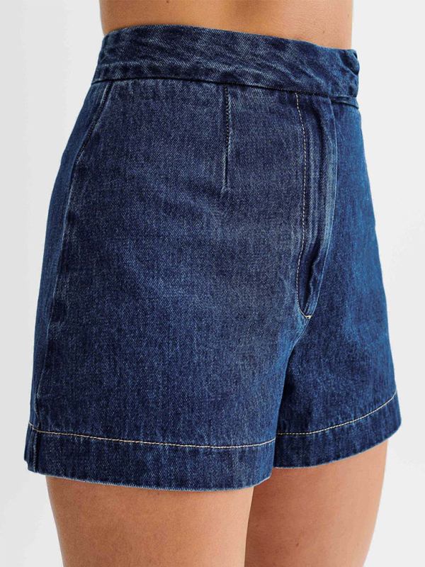 Chic High Waist Denim Two Piece