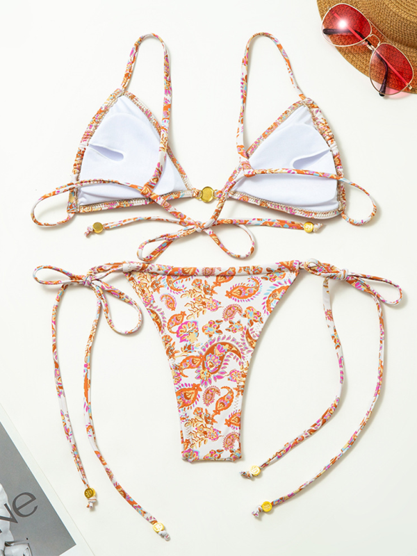 Sexy printed split bikini