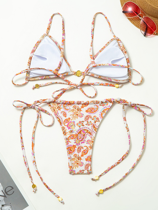 Sexy printed split bikini