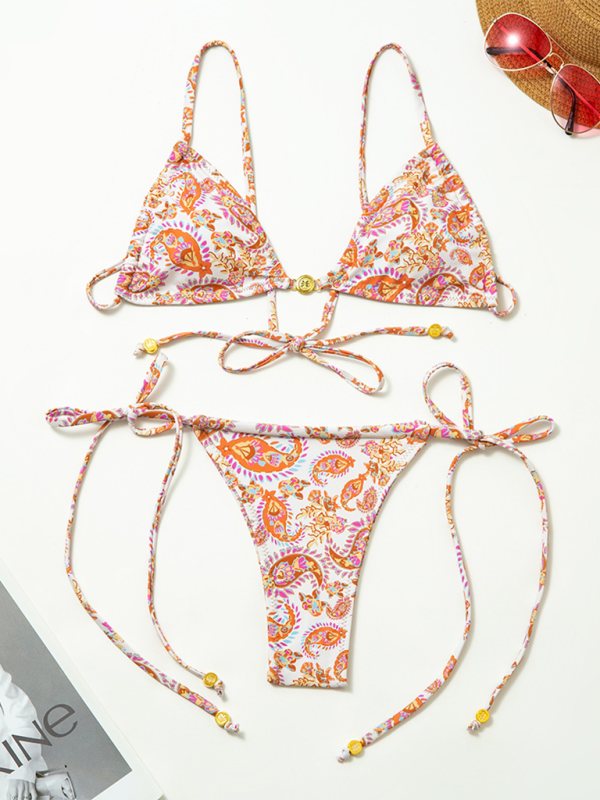 Sexy printed split bikini