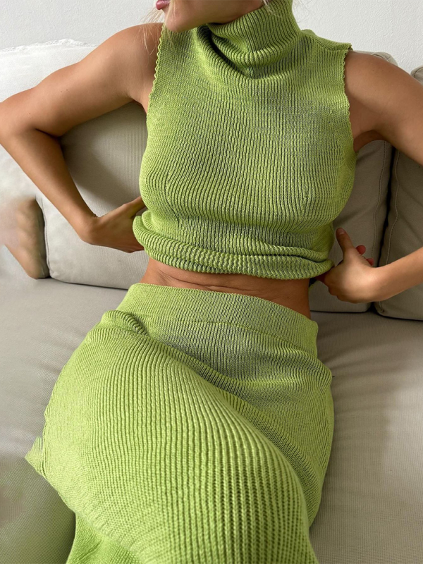 Elegant Woolen Two Piece Outfit