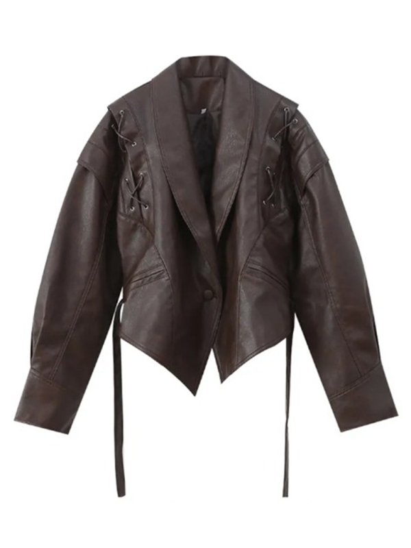 Leather imitated jacket