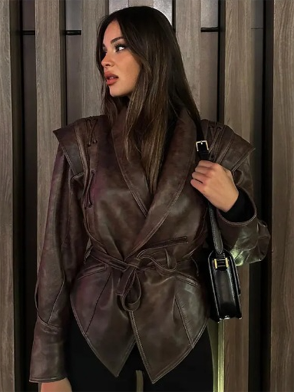 Leather imitated jacket