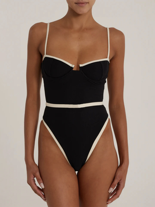 New Women's Sexy Splicing One Piece Swimsuit