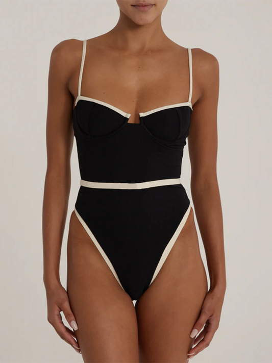 New Women's Sexy Splicing One Piece Swimsuit