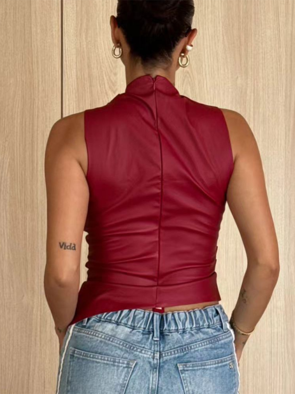 New Leather Sleeveless Top