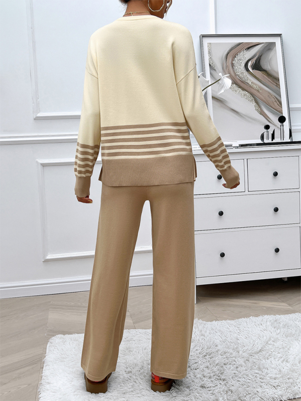 Color Block Sweater & Pants Set