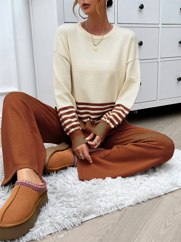 Color Block Sweater & Pants Set