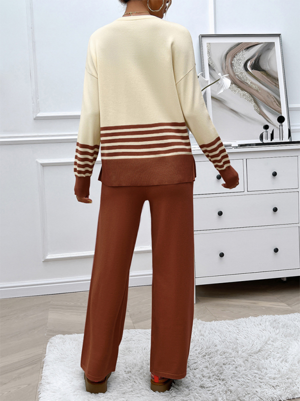 Color Block Sweater & Pants Set