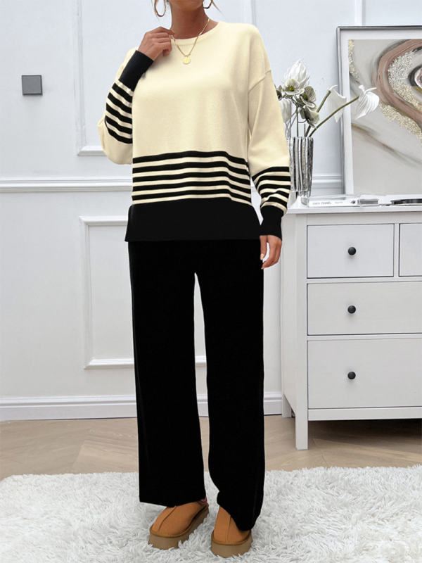 Color Block Sweater & Pants Set