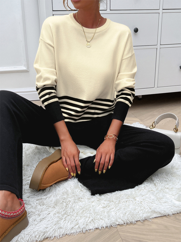 Color Block Sweater & Pants Set