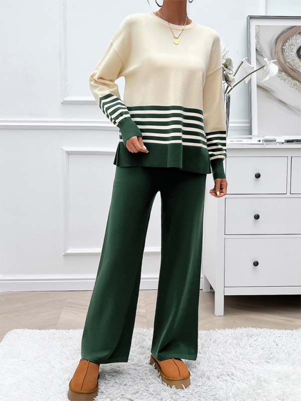 Color Block Sweater & Pants Set