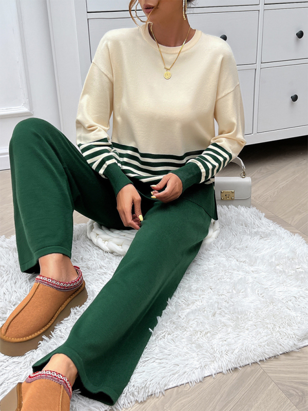 Color Block Sweater & Pants Set