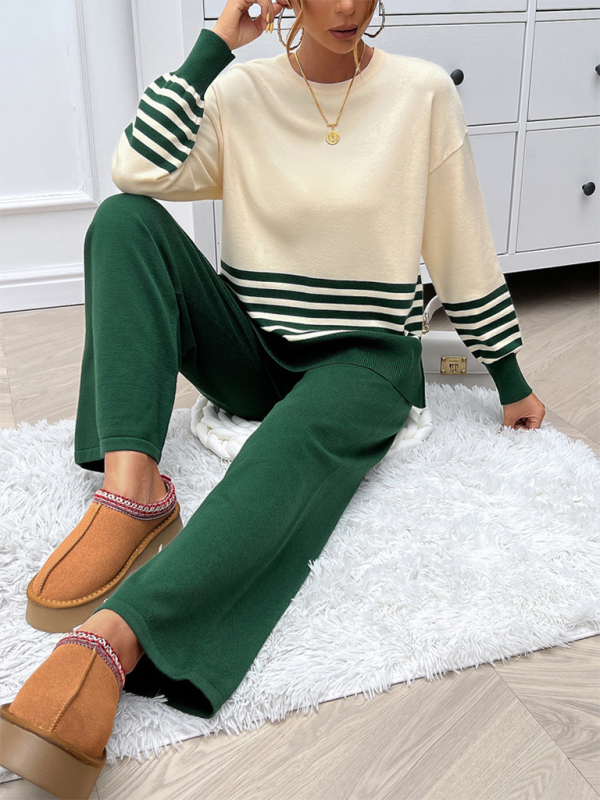 Color Block Sweater & Pants Set